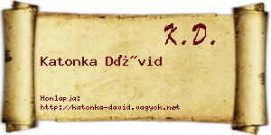 Katonka Dávid névjegykártya