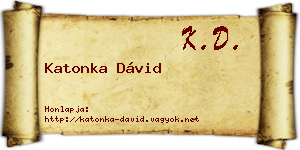 Katonka Dávid névjegykártya